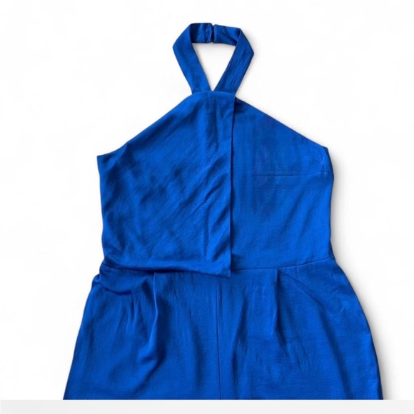 Express Royal Blue Halter Jumpsuit - Picture 2 of 7